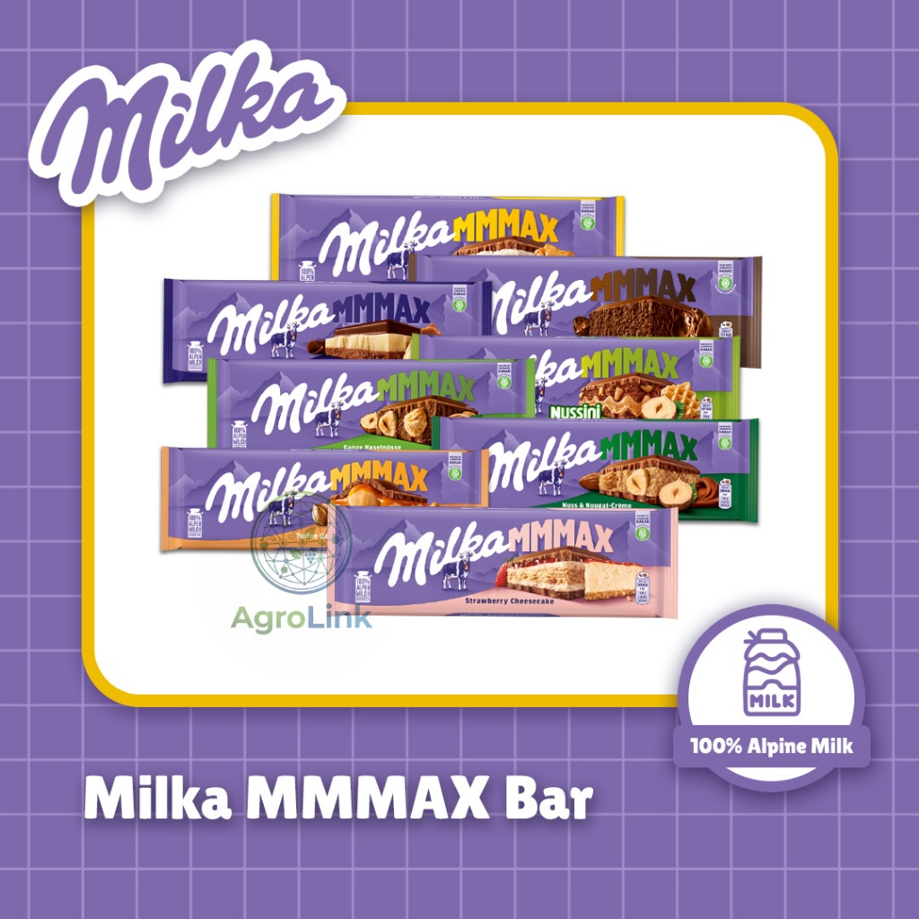 Milka MMMAX Coklat Bar 250-300g Varian Rasa Jerman