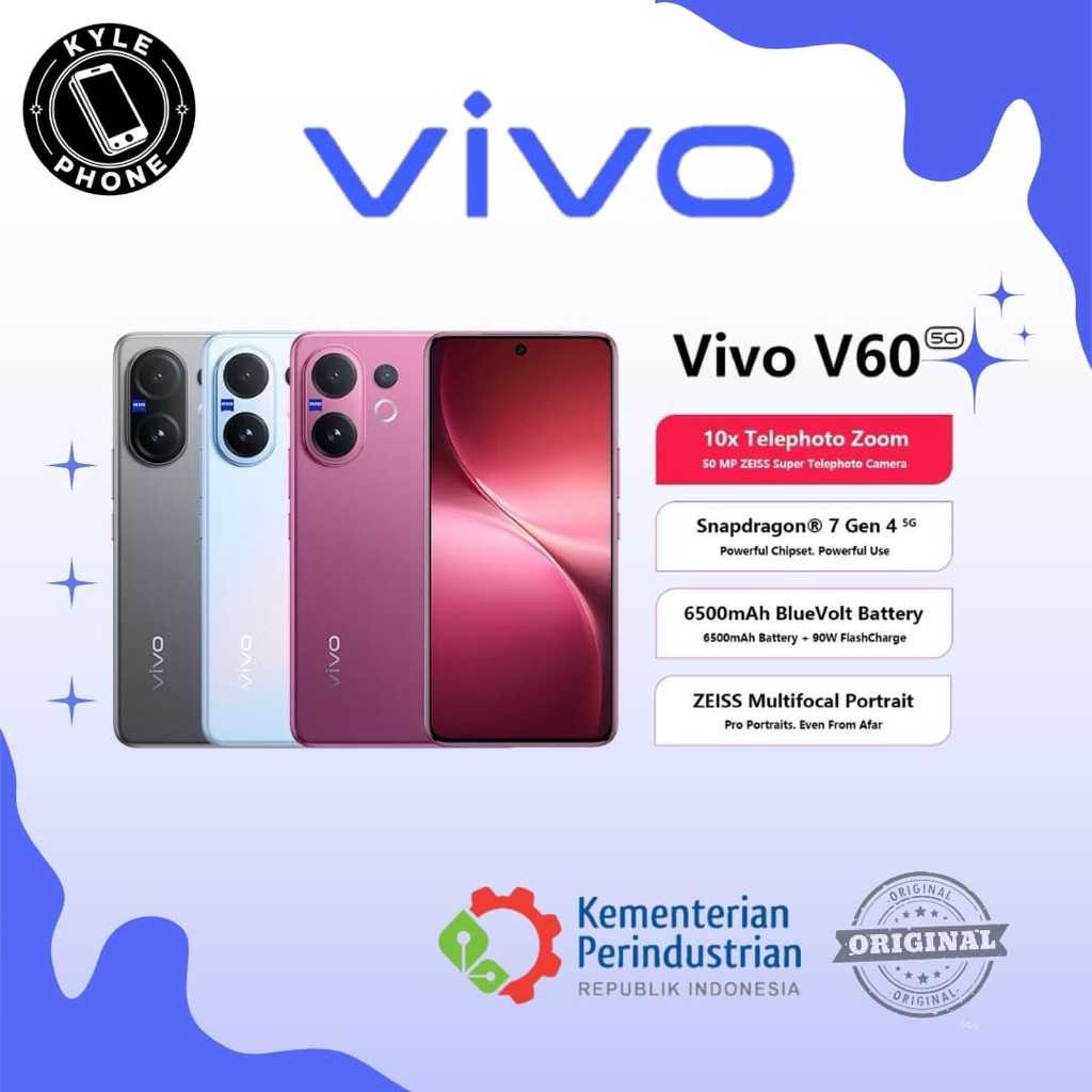 Vivo V60 5G 12/512gb Bergaransi Resmi Vivo Indonesia 100% Original
