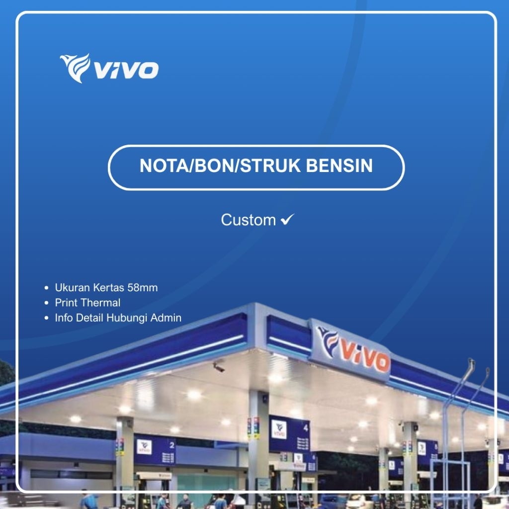 TERMURAH Nota/bon/struk Custom bensin VIVO