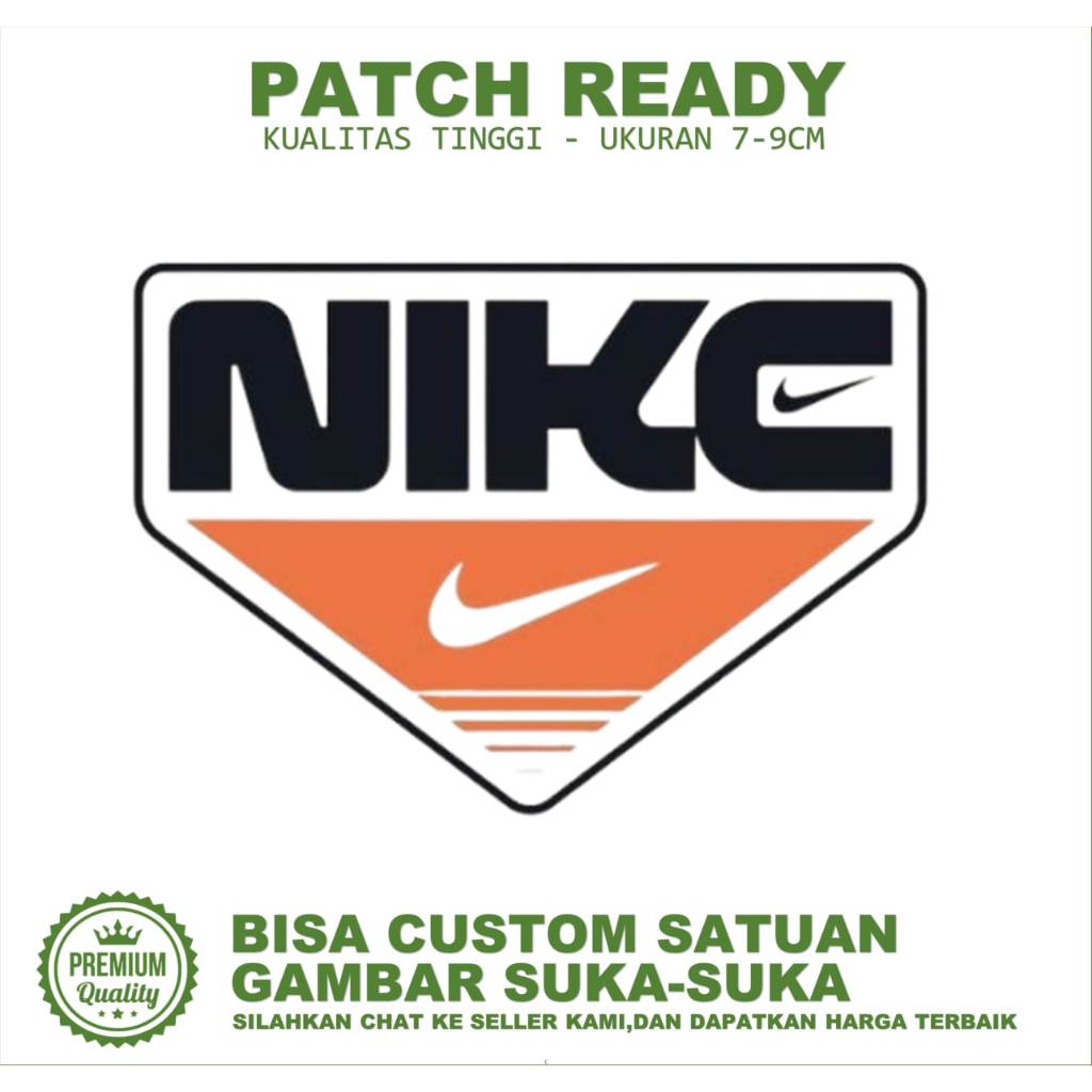 EMBLEM PATCH BORDIR GAMBAR LOGO NIKE EMBROIDERY TESTIMONI-BC