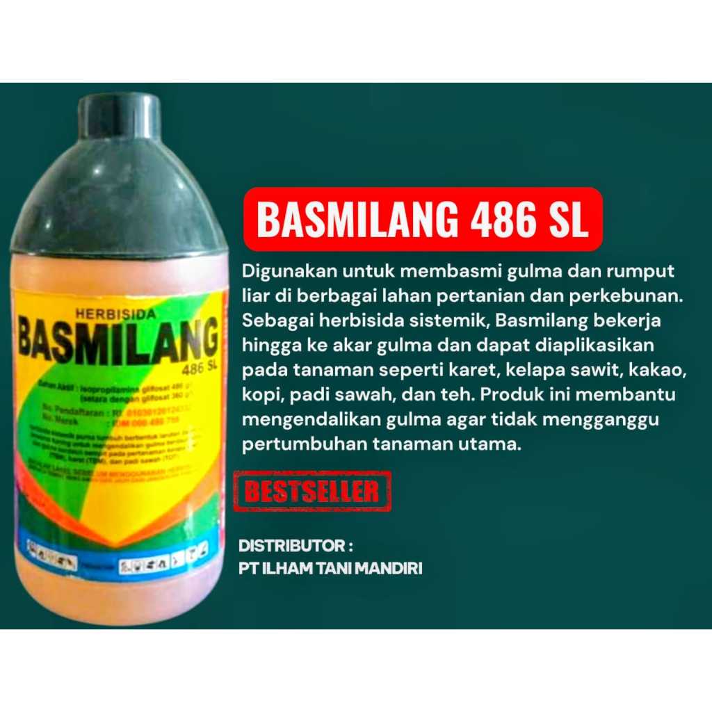 BASMILANG 486 SL 500ml Herbisida Glifosat Pembasmi Rumput Alang Alang Kebun