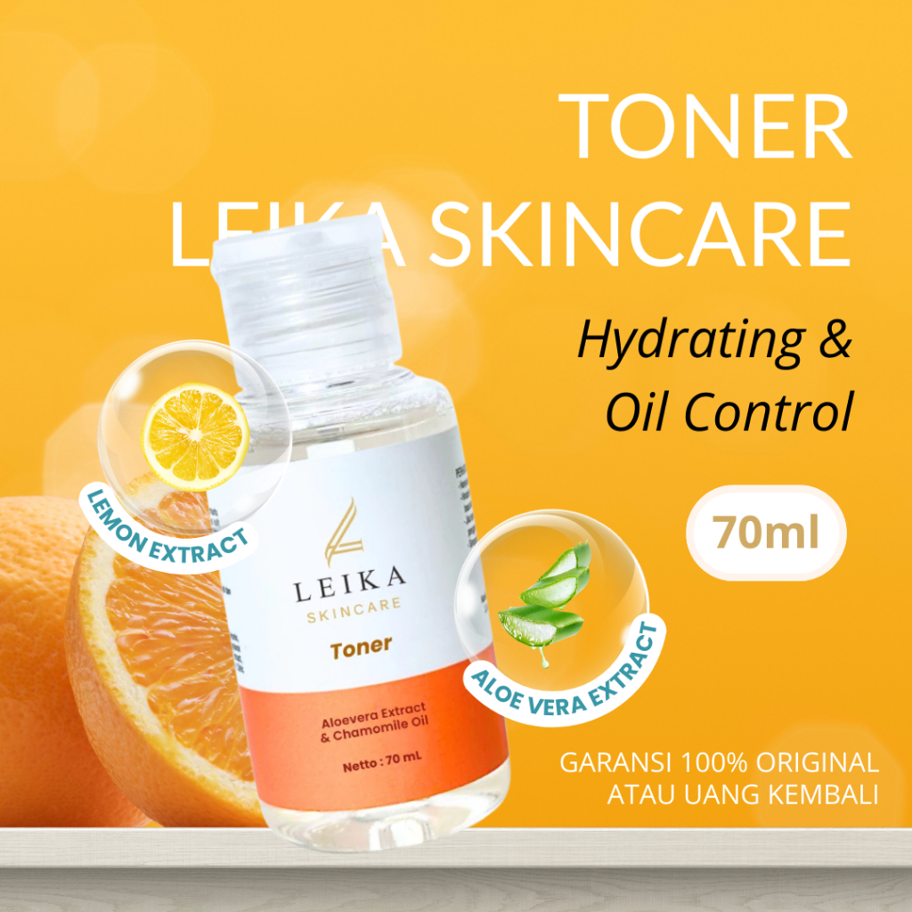 Toner Leika Skincare - Toner Wajah Pembersih Pori-Pori & Solusi Mata Panda | BPOM Halal | STOK TERBA