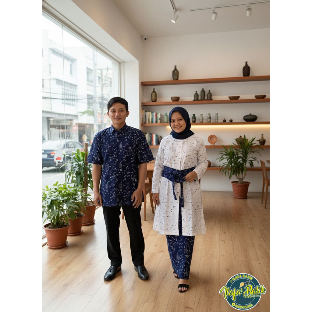 SET COUPLE SHASIKO RAYA SERIES. TUNIK & KEMEJA BATIK UNIK MODERN