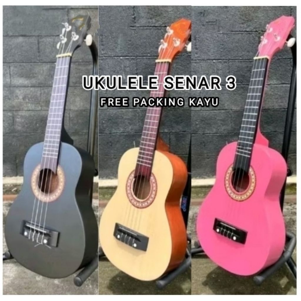 UKULELE SENAR 3 PACKING KAYU *// KENTRUNG KENCRUNG SENAR 3 MURAH  GARANSI PENGIRIMAN PACKING AMAN