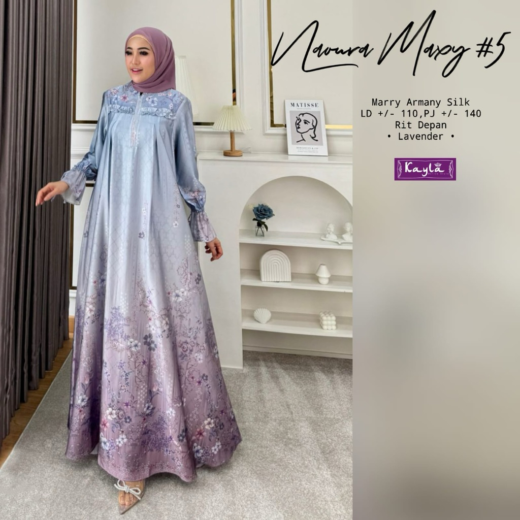 NAOURA MAXY #5 ORIGINAL BY KAYLA gamis marry armani silk busui friendly | AZURA DRESS • ATHAYA • max