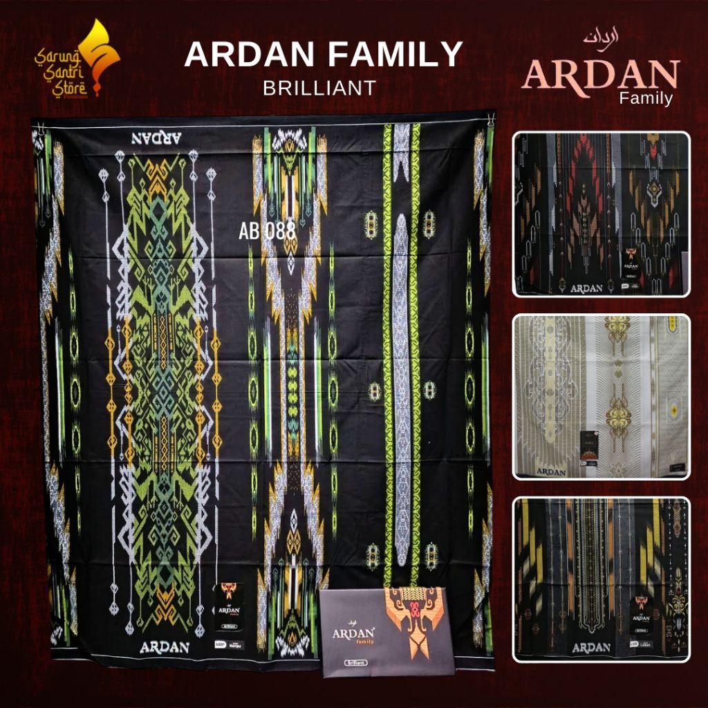 SARUNG ARDAN BRILLIANT GOLD SILVER FAMLY HITAM PUTIH