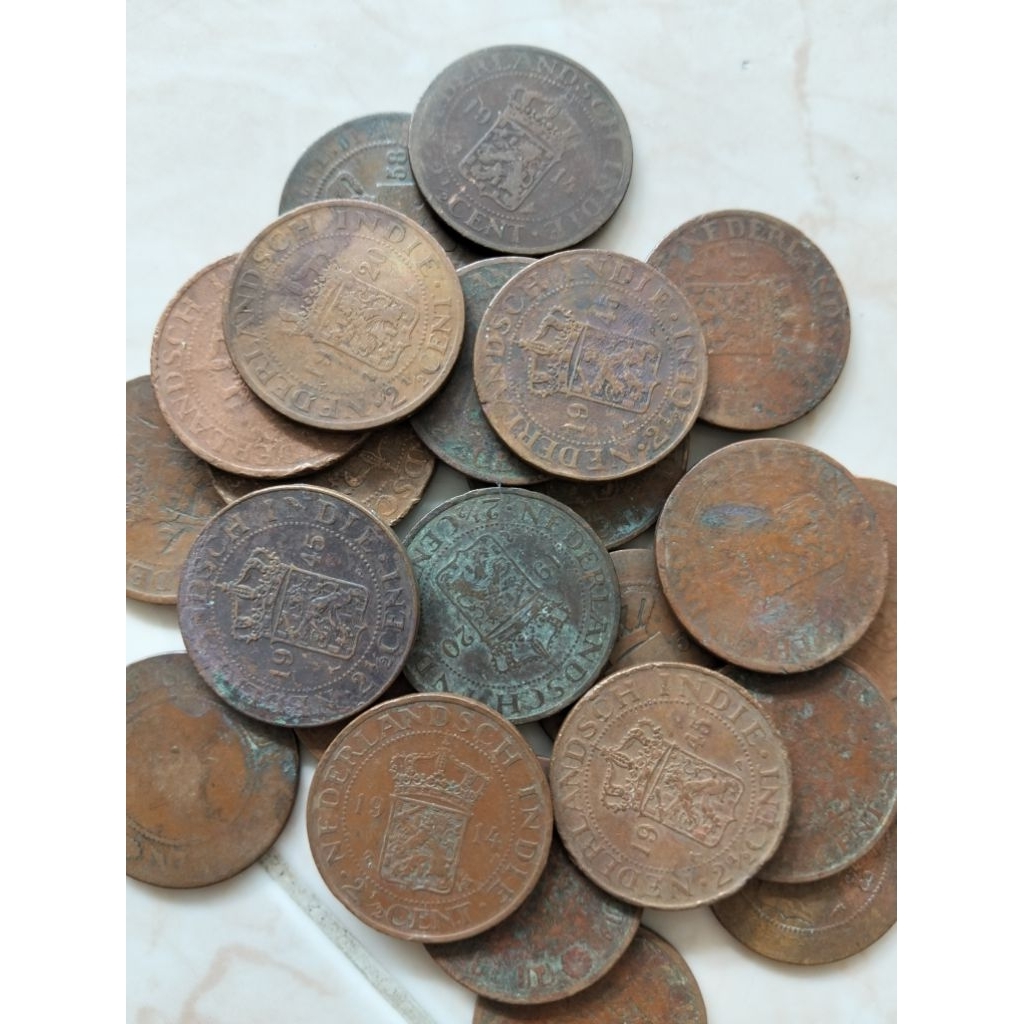 benggol besar 2,5 cent jaman Belanda kerokan tembaga buat kerokan pinggir halus jmn belanda