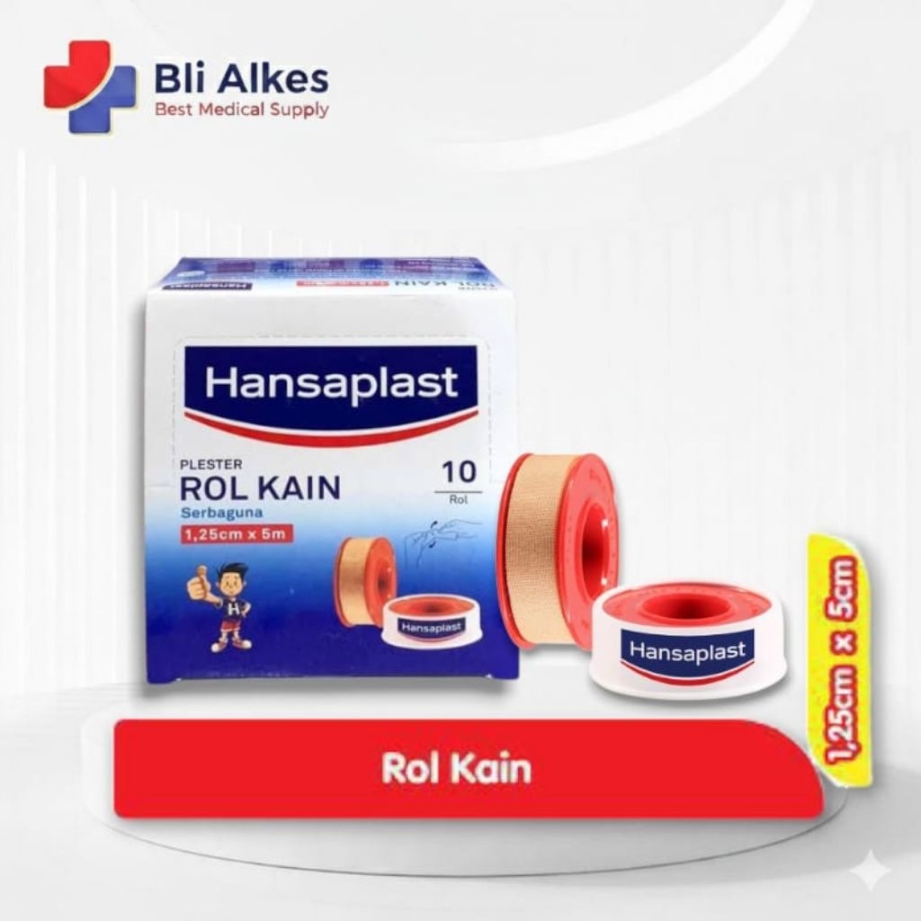 Hansaplast Plester Roll 1,25cmx5m Hansaplast Roll 1 Box Isi 10 Roll