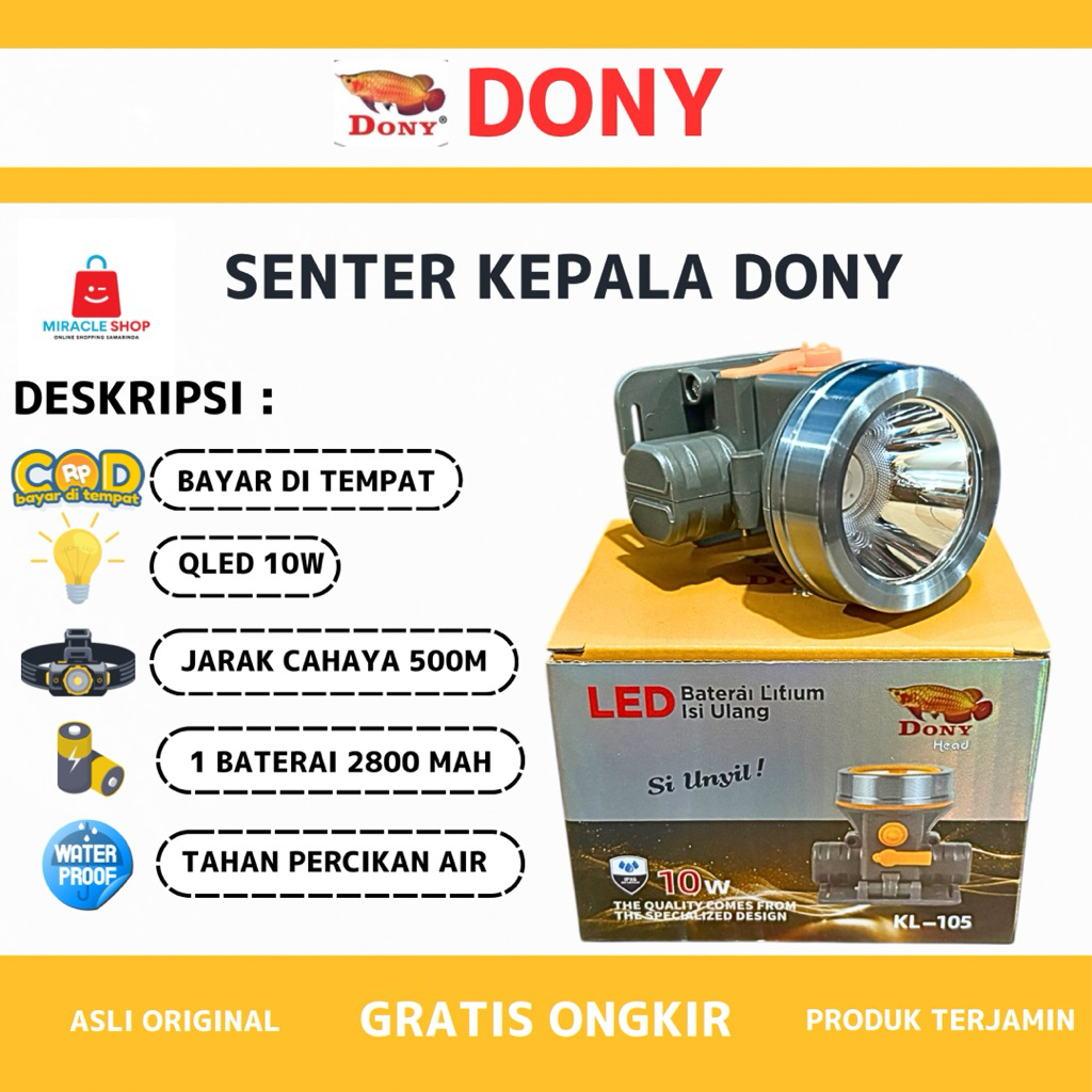DONY Senter Kepala DONY Type KL-105 | LED 10W