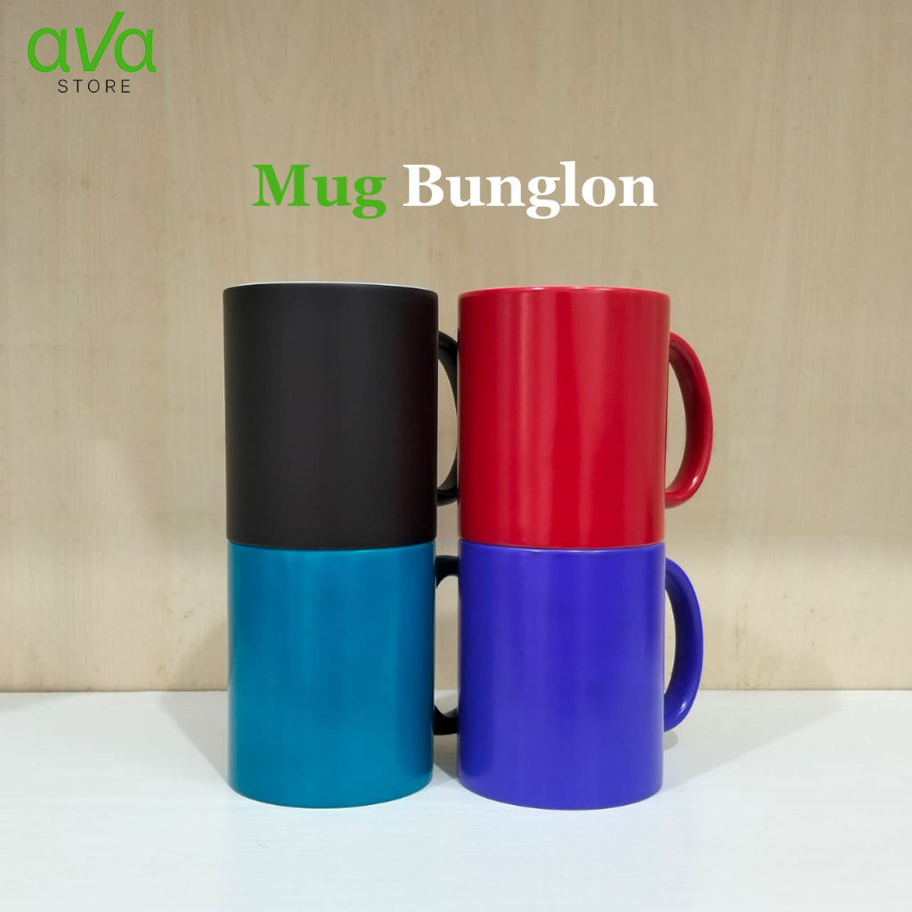 MUG BUNGLON POLOS COATING | MUG MAGIC SOUVENIR KADO | MUG UNIK BERUBAH WARNA