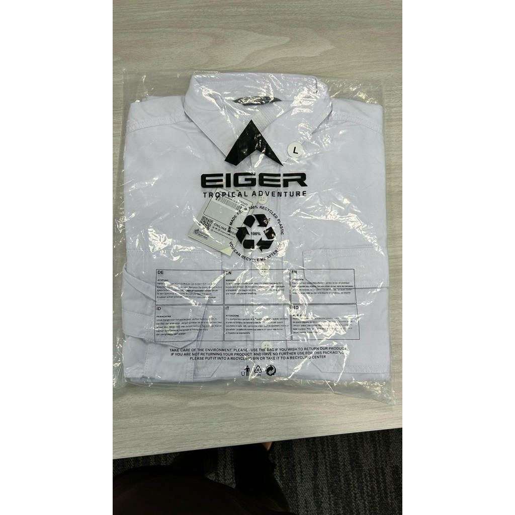 [NEW] Eiger Kemeja Pria Putih Panjang Size L X-BATTLESEEKER 1.0 LS F1