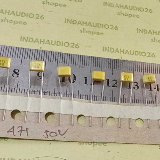 NISSEI 471 50v 5mm MYLAR 470pf 50v 470p 470 pf  50v milar kapasitor kertas capacitor paper 470 pf  p