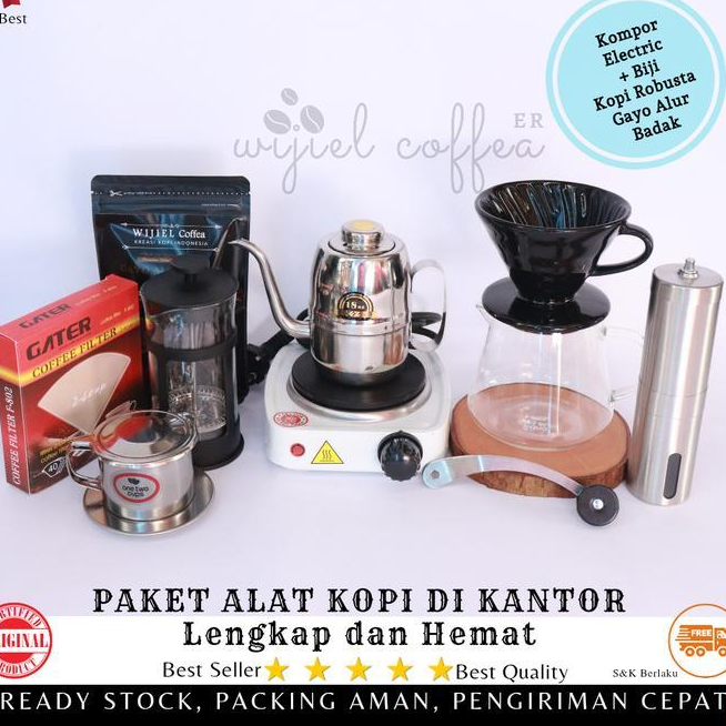 Paket Alat Kopi Manual - Alat Kopi - Grinder Kopi - Server Kopi - V60