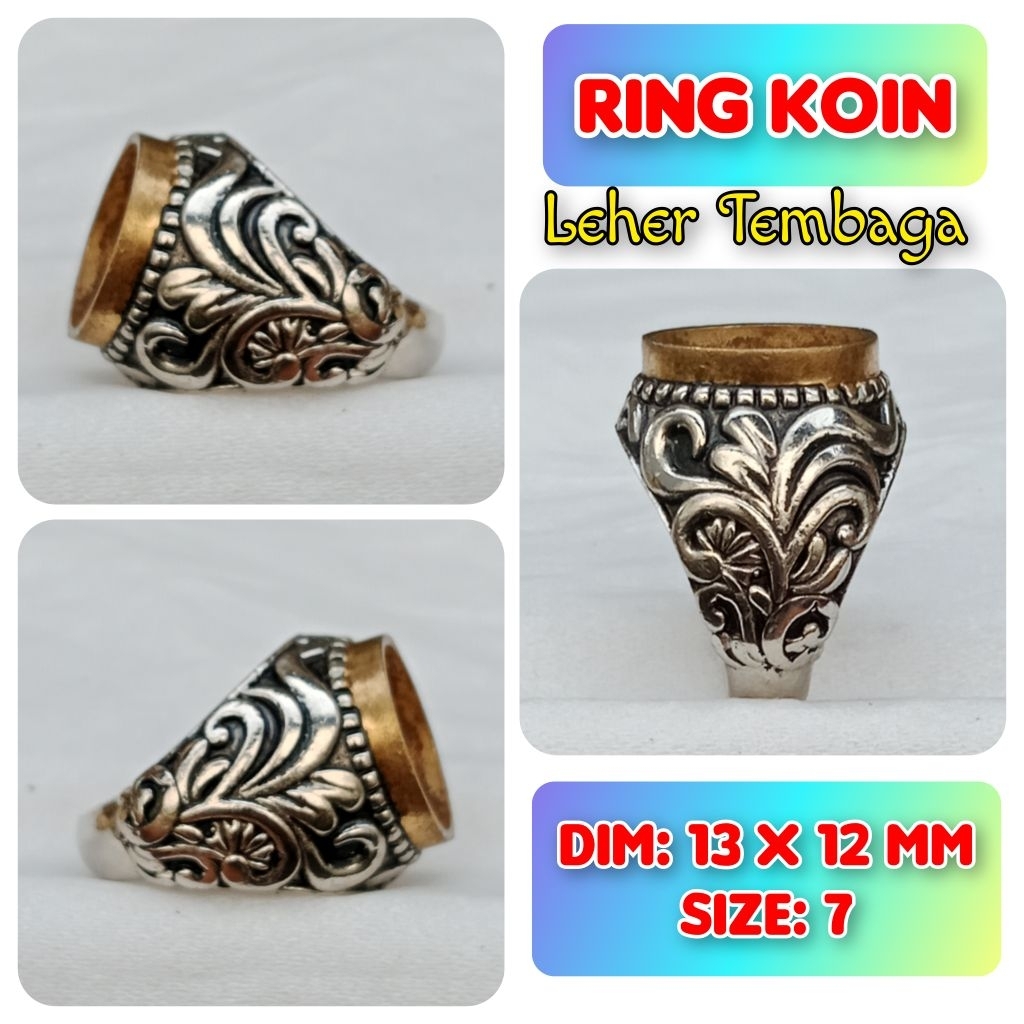 Cincin Emban Batu Akik dan Permata Alpaka Super Leher Tembaga.21