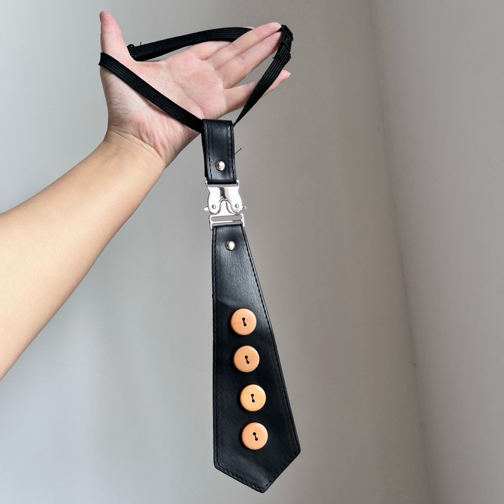 Dasi Motif Aesthetic Dasi Hitam Kancing | Dasi Pria Wanita Import Korea Jepang Y2k Vintage | Aksesor