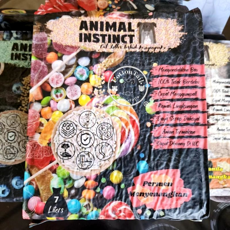 PETSHOP BANDUNG ANIMAL INSTINCT Tofu Crushed 7 Liter - Pasir Kucing Gumpal Wangi Organik/Tofu Granul