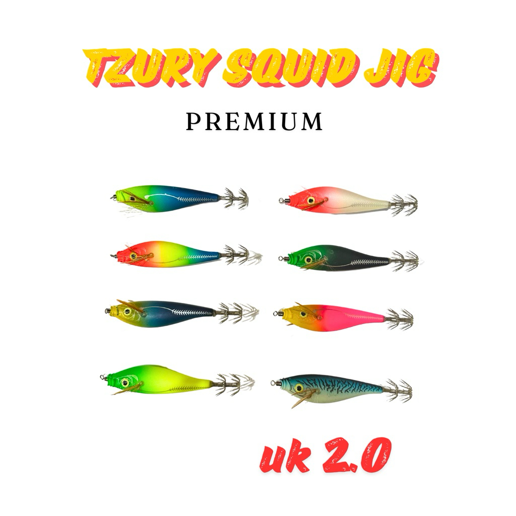 Squid Jig 80mm TZURY Premium Umpan Cumi Glow In The Dark Kualitas Terbaik