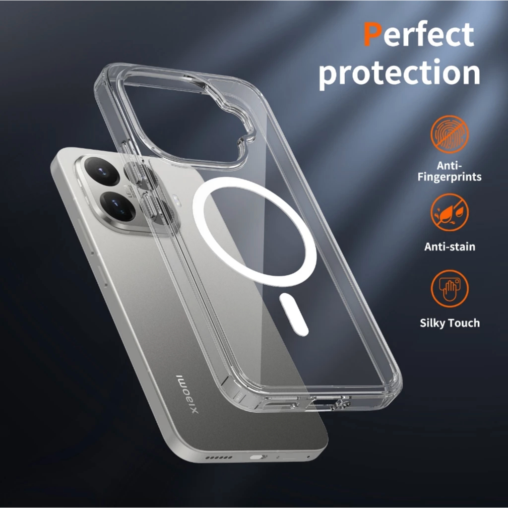 MAGSAFE CASE FOR XIAOMI 17 / 15T / 15T PRO / 15 ULTRA / 15 / 14 / 14T / 14T PRO CLEAR  ACRYLIC SUPPO