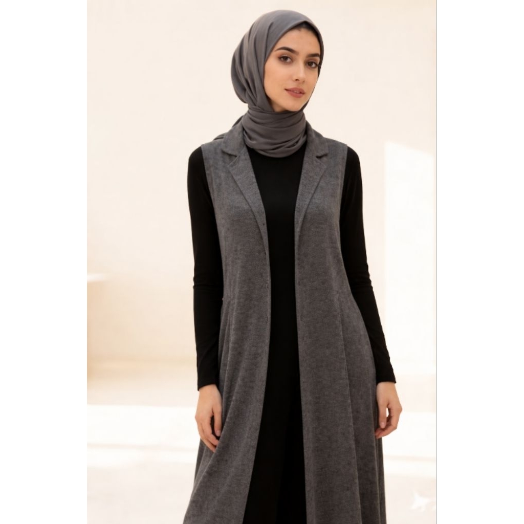 Long Outer / Tunik Rompi Panjang / Rompi Blazer / Outerwear