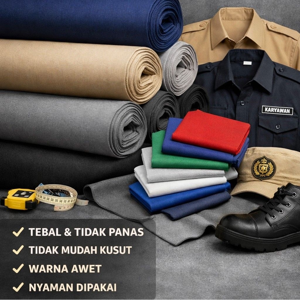 Bahan kain American Drill untuk seragam kemeja PDH meteran