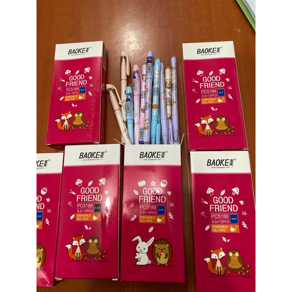 (1lusin=12pcs) PENA BISA DI HAPUS / Pena Gel Pen Baoke Bisa di Hapus 5188 / Gel Pen Baoke Bisa di ha