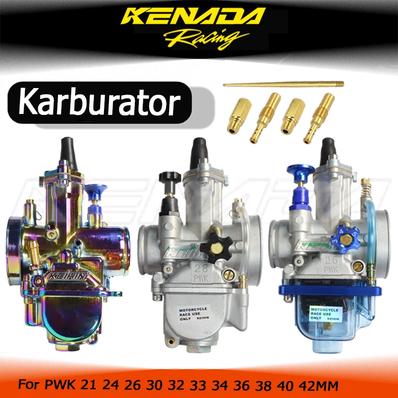 Baru Universal untuk karburator Pwk Kenada Racing Pwk24 26 28 30 32 34 Seri Biru Karburator Transpar