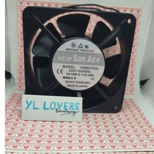 Kipas 220v 12x12cm made in Japan/ Fan new san ace 12x12 220v AC/ Exhaust fan 220v AC 12x12