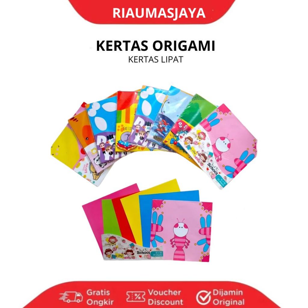 Origami/Kertas Origami/Kertas Lipat Murah 1X5 (ISI 5 BUNGKUS)