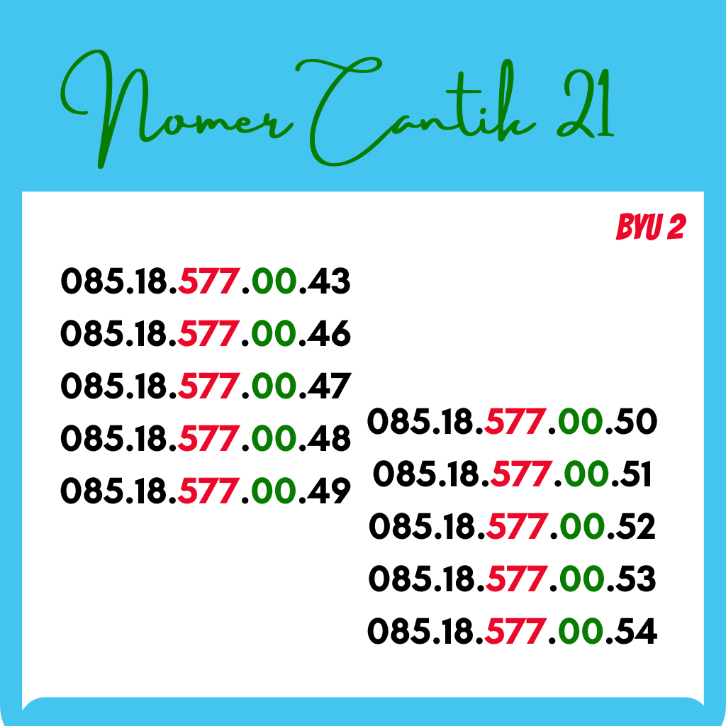 NOMOR CANTIK MURAH BYU II