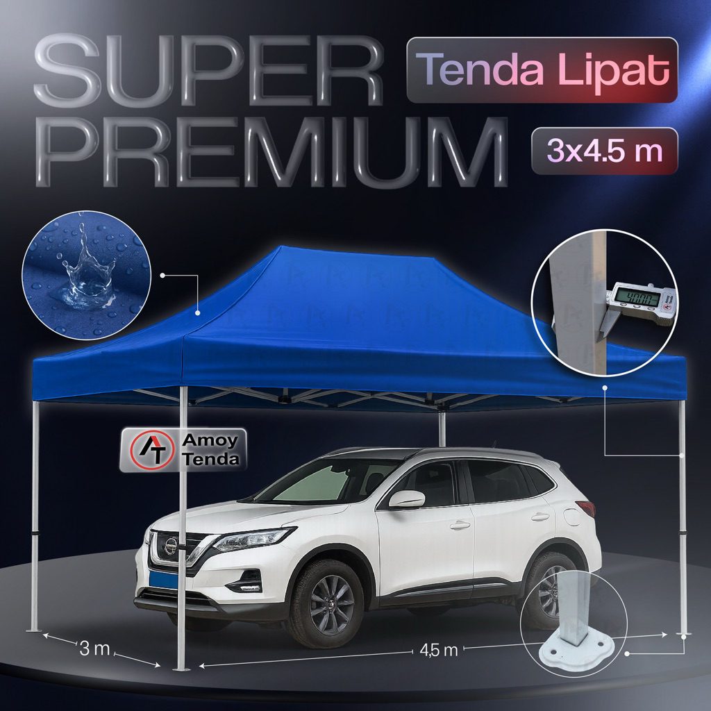 tenda lipat uk 3x4.5 super premium besi 1,5 in