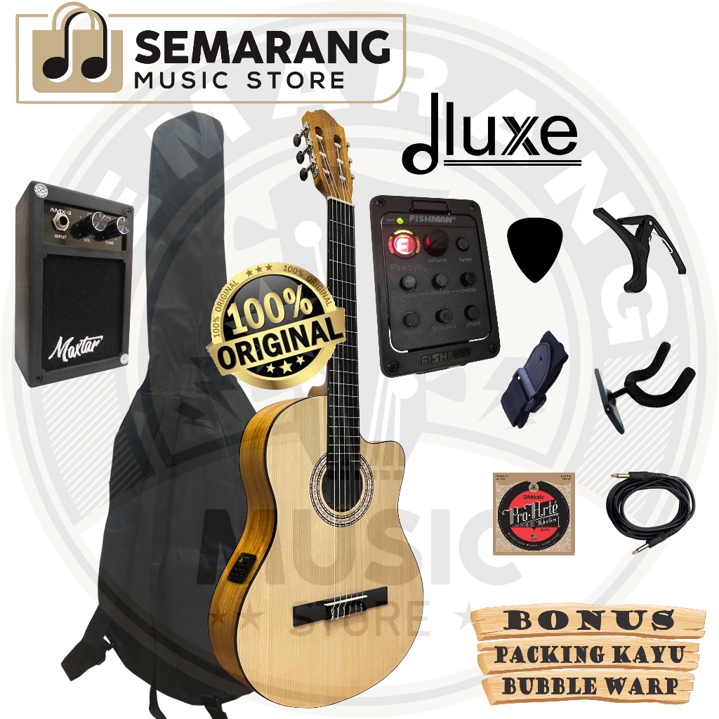 ORIGINAL Gitar Klasik Elektrik Dluxe DCC-10 4/4 Gitar Dluxe Original