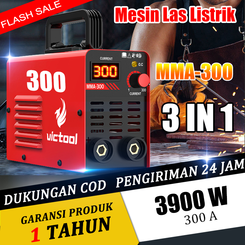 DEWIN Mesin Las Listrik MMA-300 Alat Las Listrik 3IN1 Mini Mesin Trafo Las Heat Air Gun Solder