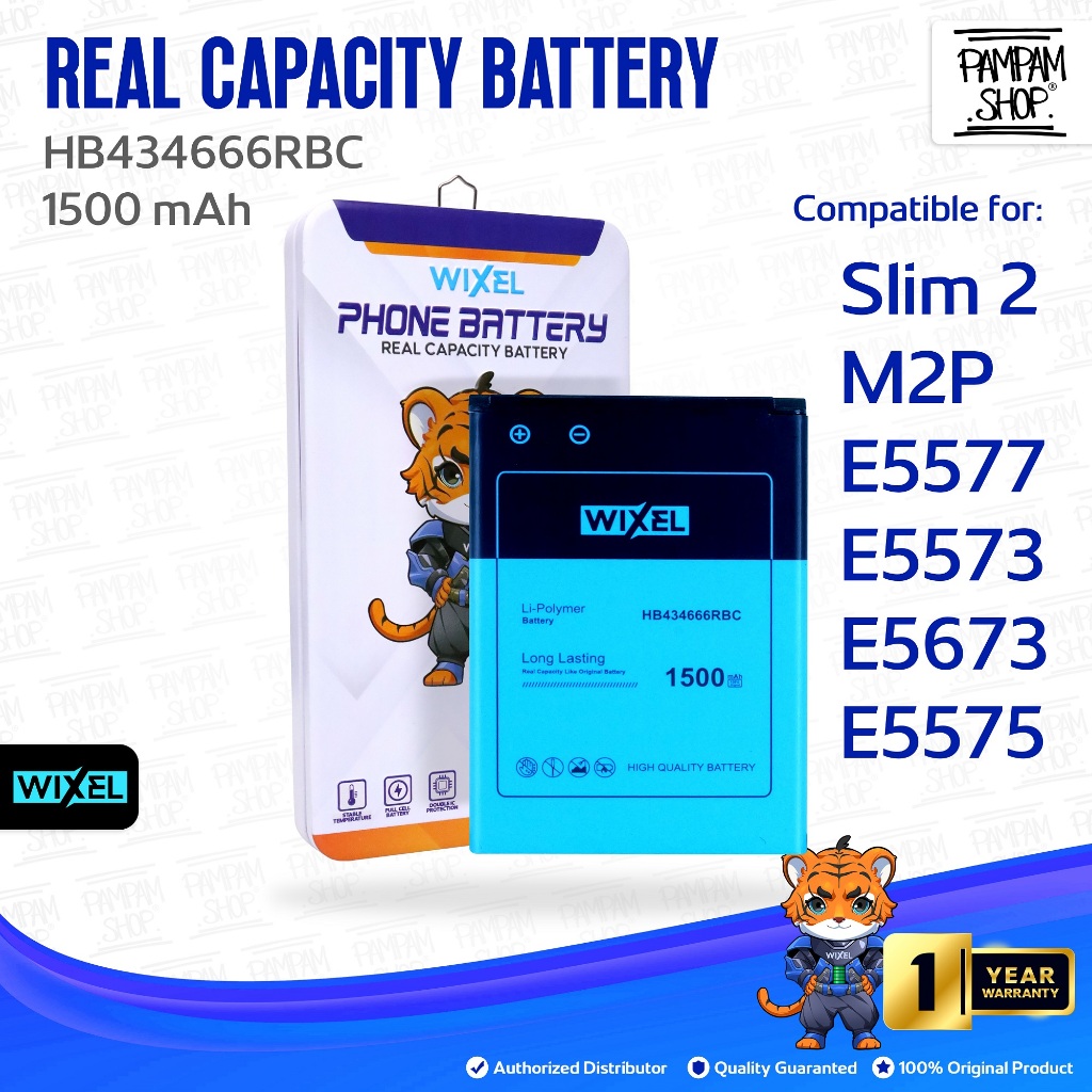 WIXEL ORIGINAL Baterai Modem Bolt Slim 2 Andromax M2P E5577 E5573 E5673 E5575 HB434666RBC Battery Ba