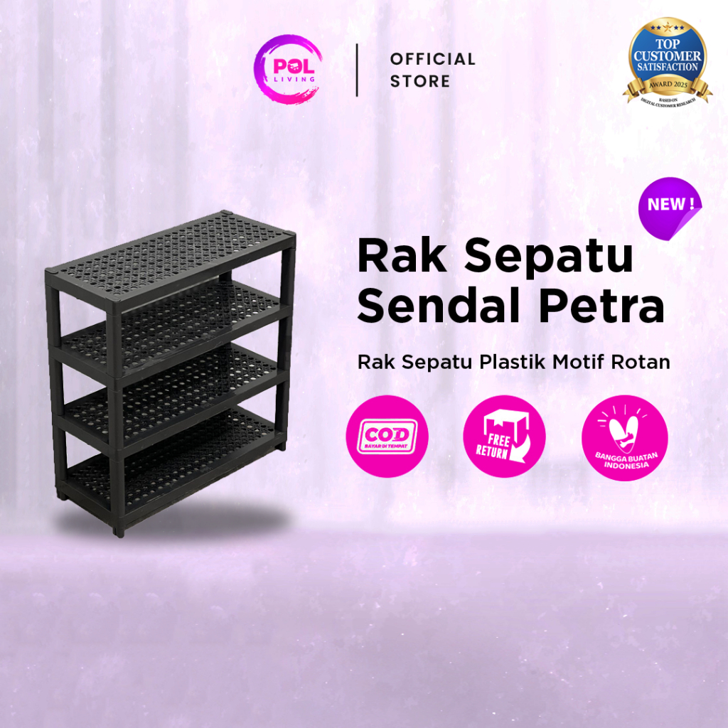 POL - Rak Sepatu Sendal Petra Rotan Plastik
