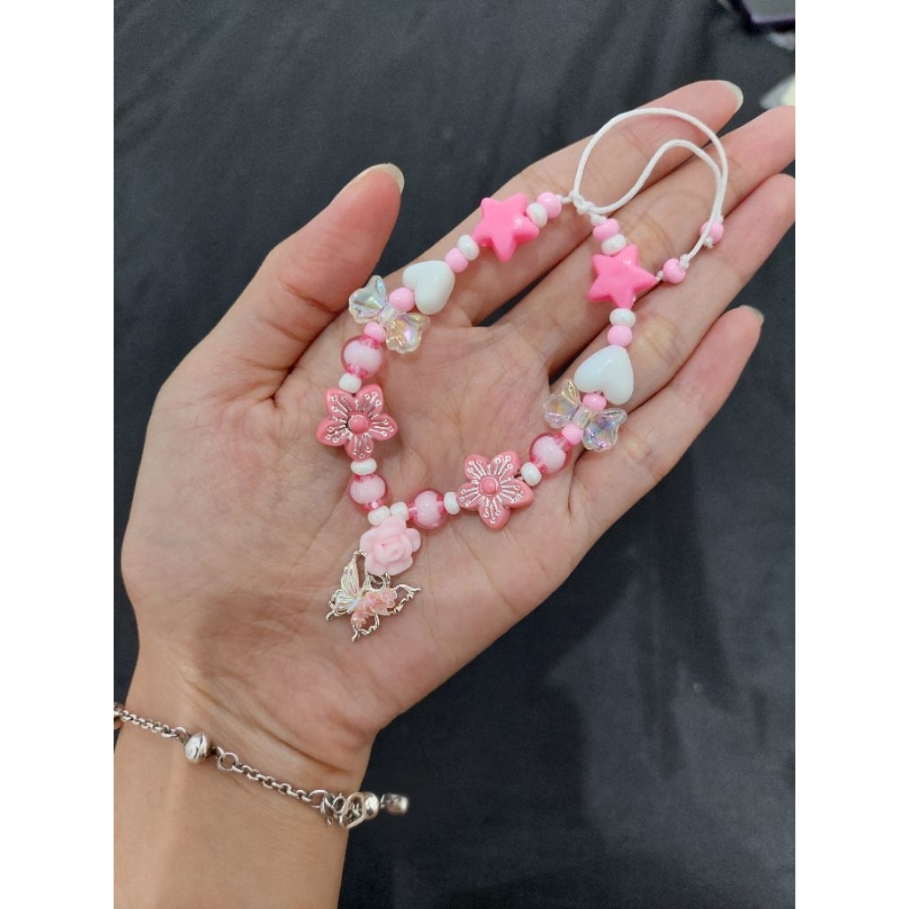 Bracelet Gelang Serut Lonceng Pink Moonlight Mystique || Tali Giok
