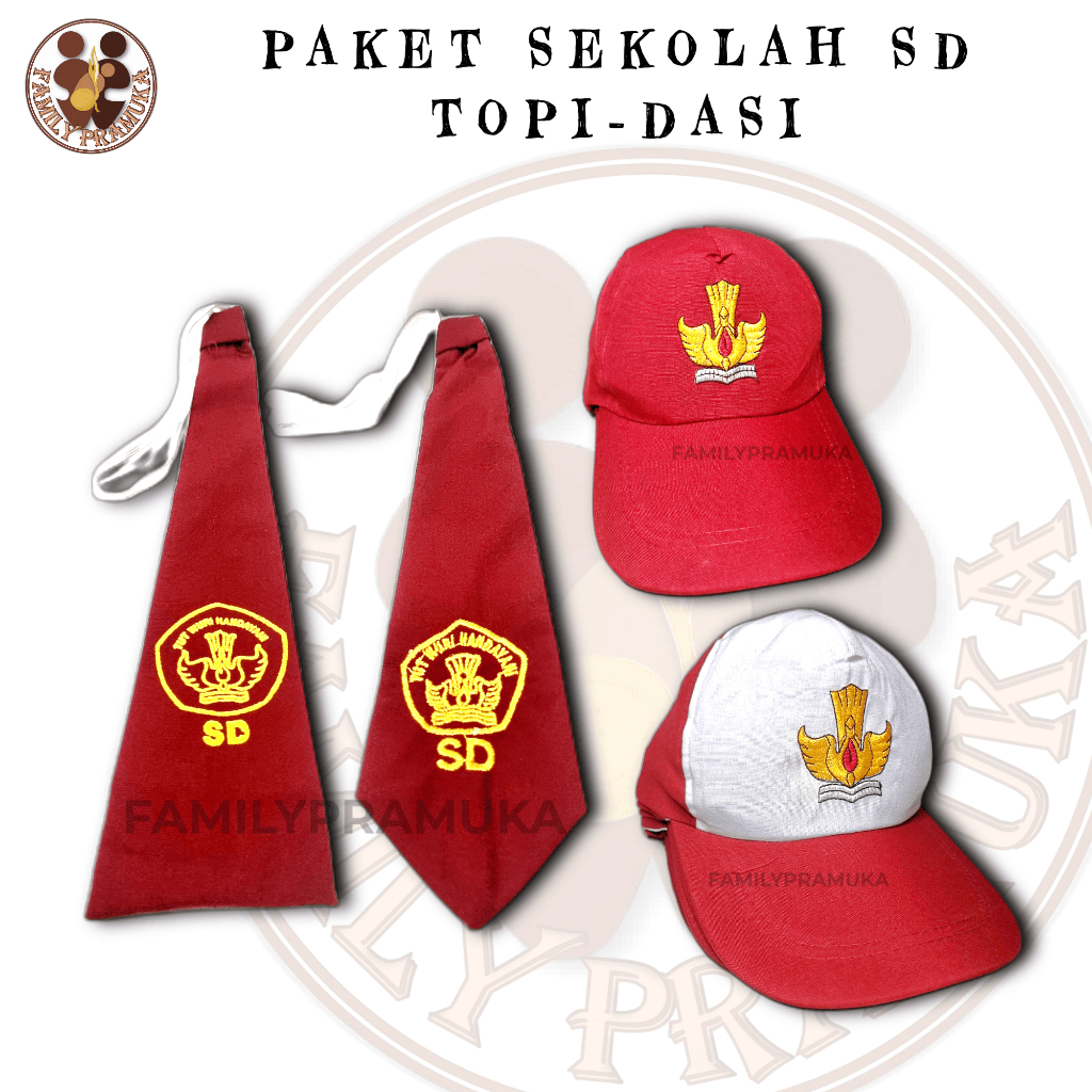 PAKET TOPI DASI SD/PAKET HEMAT TOPI DASI SD