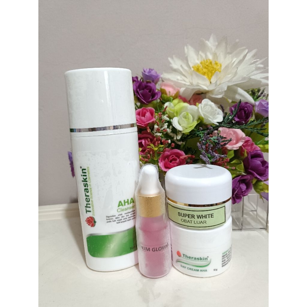 THERASKIN (siang+malam+sabun+serum)