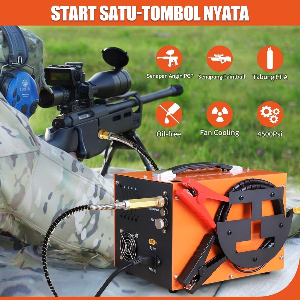 Kompresor Portable Mini 12V 4500Psi 40Mpa - Electric Pcp Air Compressor Untuk Tabung Oksigen & Pompa