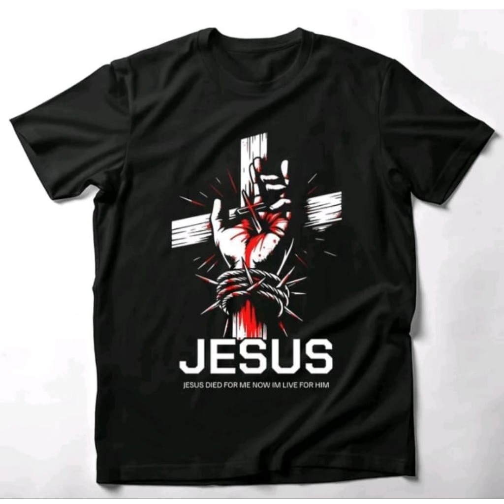 baju kaos t-shirt salib JESUS