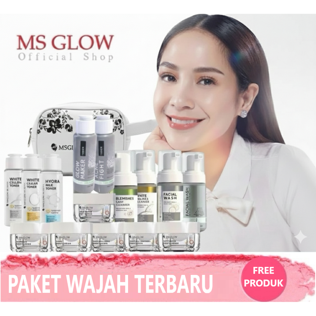 MS GLOW - ALL PRODUK PAKET WAJAH DAN ECER BEAUTY & MEN BARCODE AKTIFASI BEST SELLER