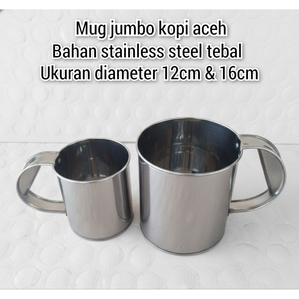 Mug kopi aceh Alat warkop aceh Mug jumbo stainless