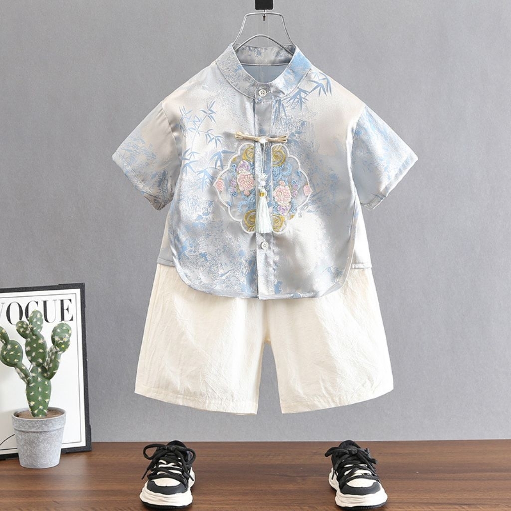 setelan cheongsam anak laki-laki setelan china setelan hanfu china