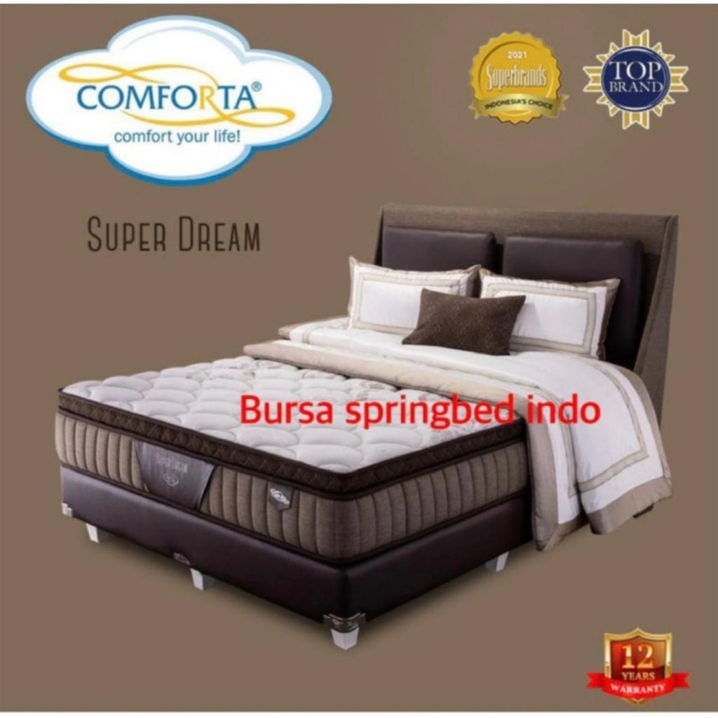 comforta super dream 180 x 200 kasur spring bed full set komplit
