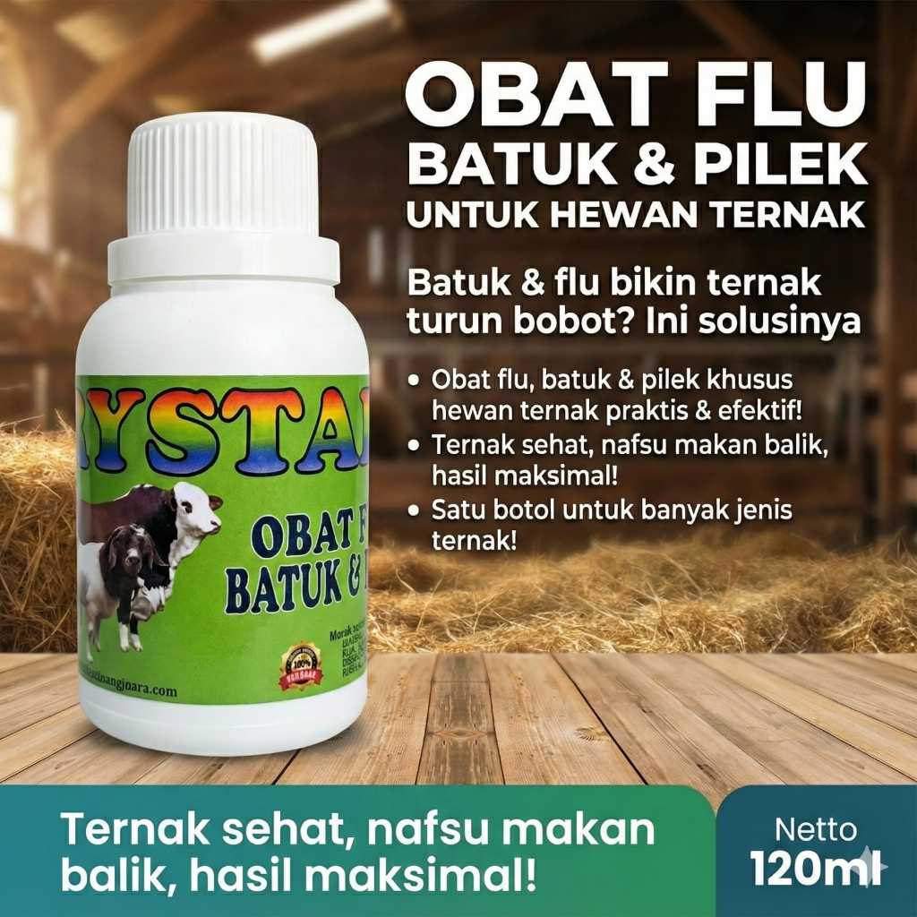 Obat Flu Batuk Dan Pilek 120ml - Untuk Hewan Ternak Sapi Kerbau Kuda Domba Kambing Babii