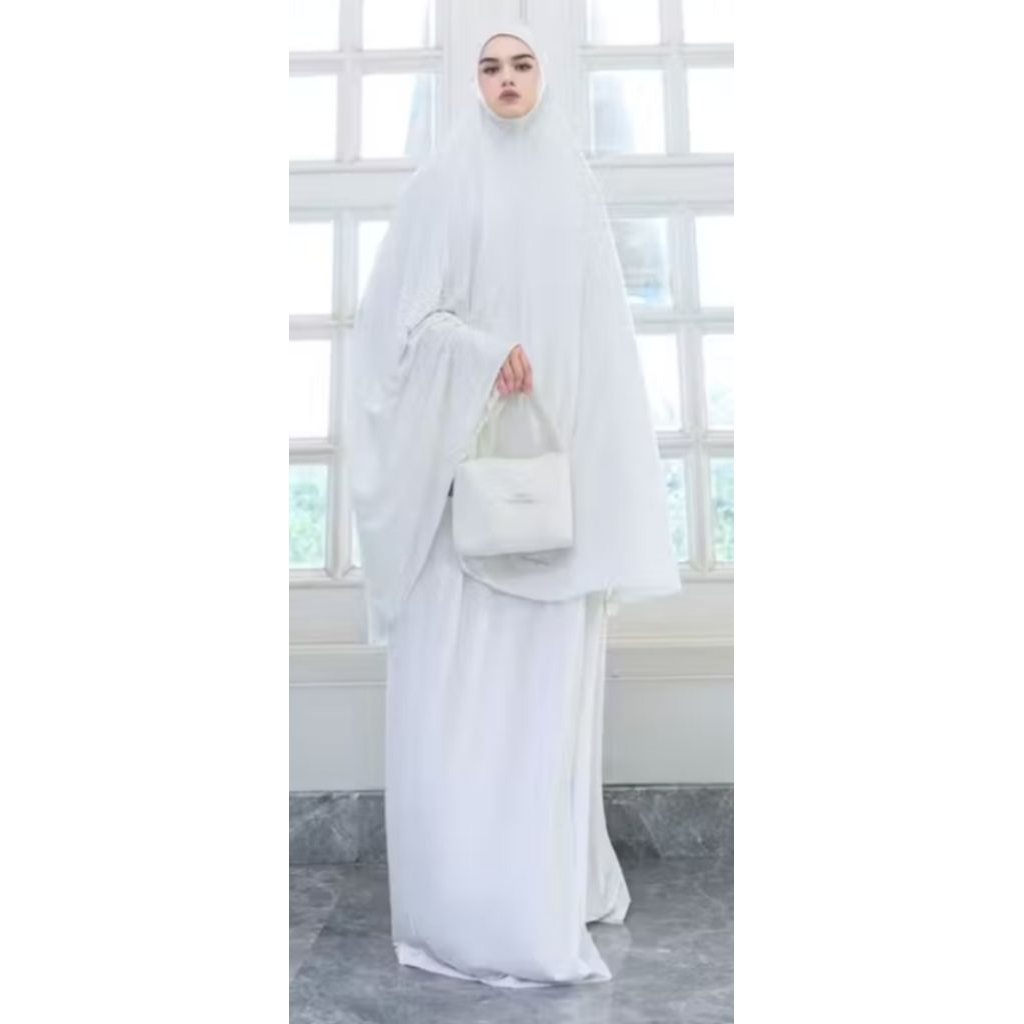 MANDJHA MUKENA IVAN GUNAWAN FASHION PRAYER SET AMINA WHITE,PRODUKSI MOCCA,FELICYA,MARLEY, ELBERTA,VA