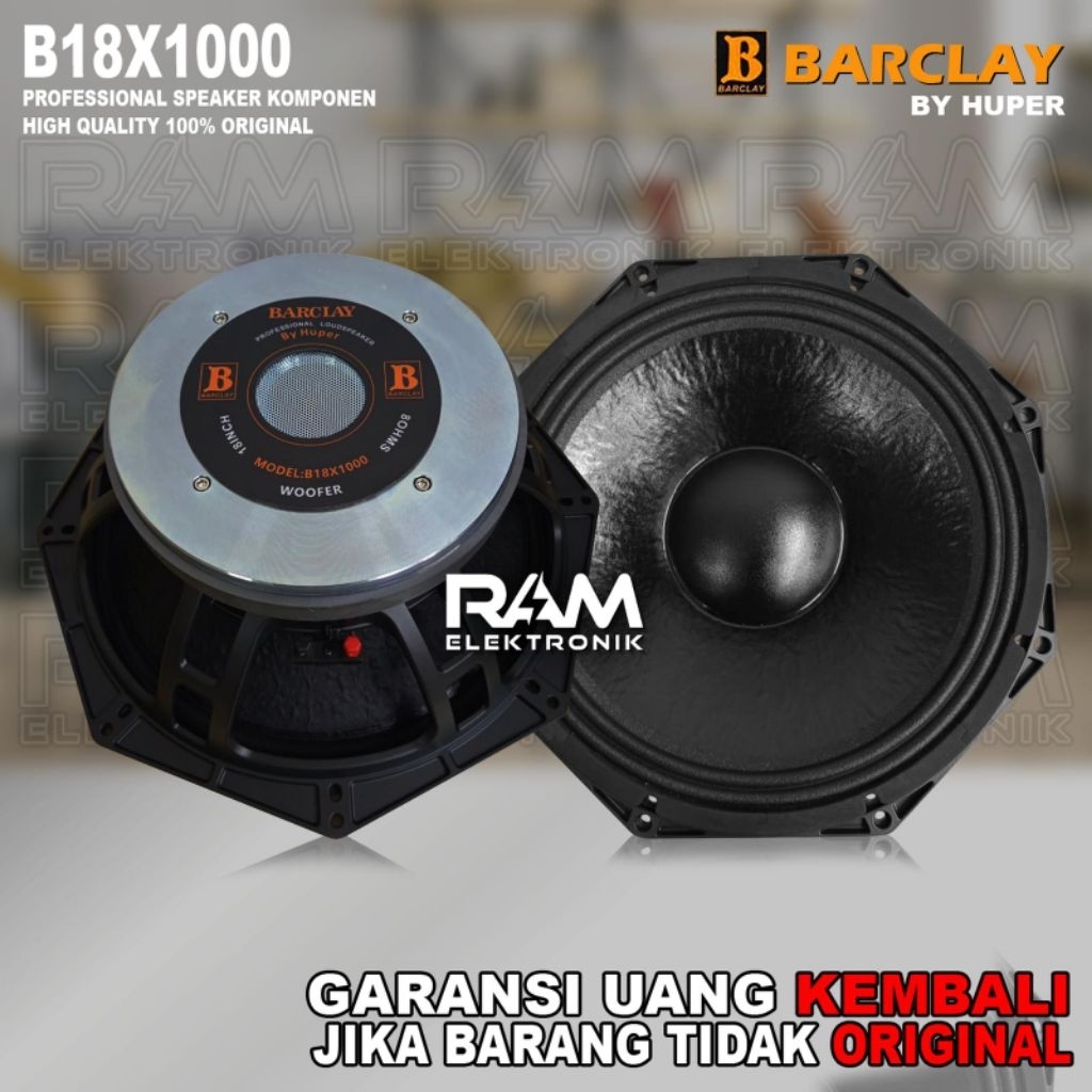 Komponen Speaker 18 Inch BARCLAY B18X1000 | B18 X1000 | B 18X1000 Original