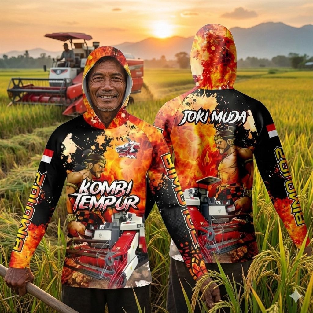 Jersey Kombi Tempur Lengan Panjang Baju Petani Joki Muda Printing