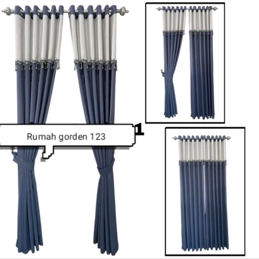 Gorden blackout polos import model poni rumbai warna abutua