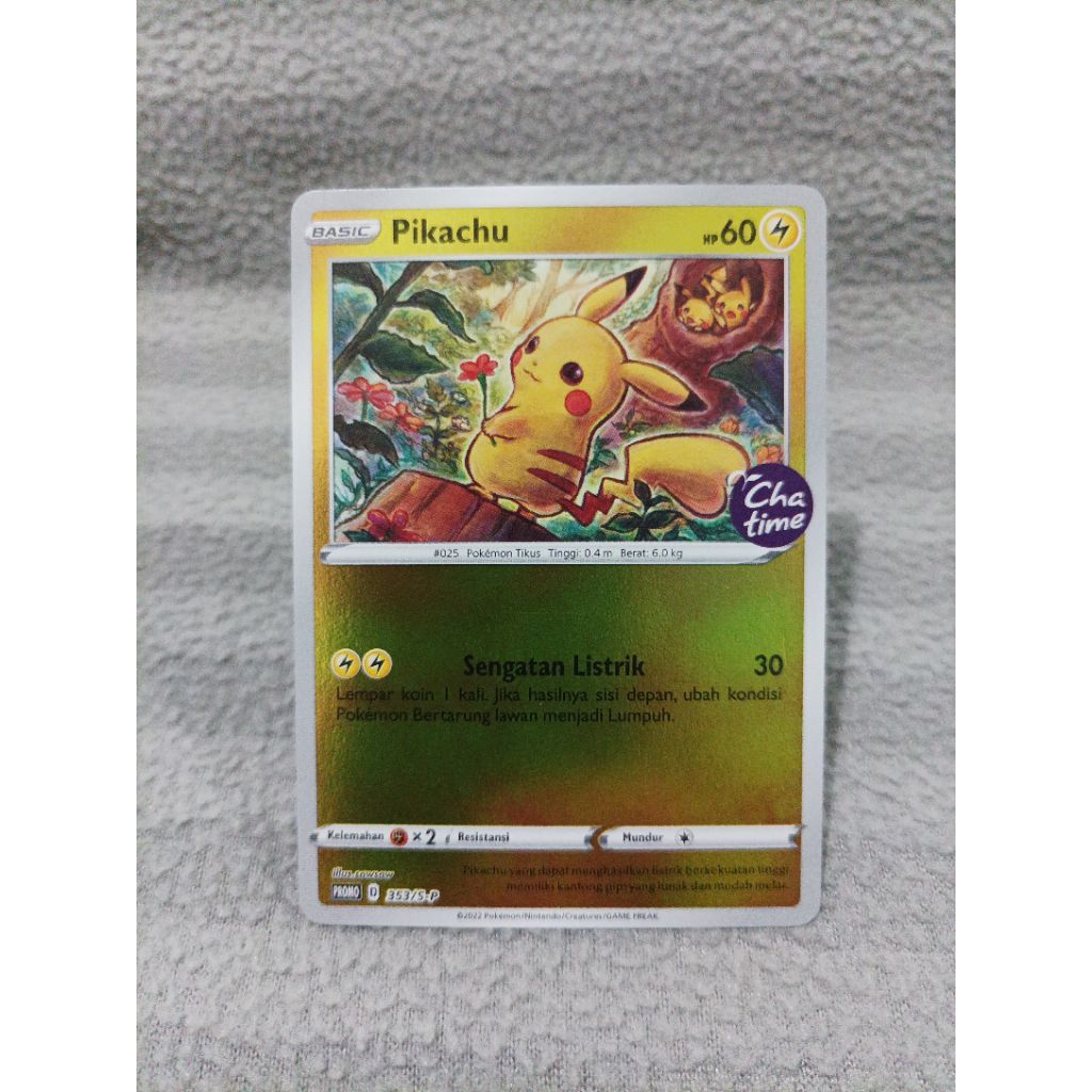 Pokemon TCG pikachu chatime promo 353/S-P foil