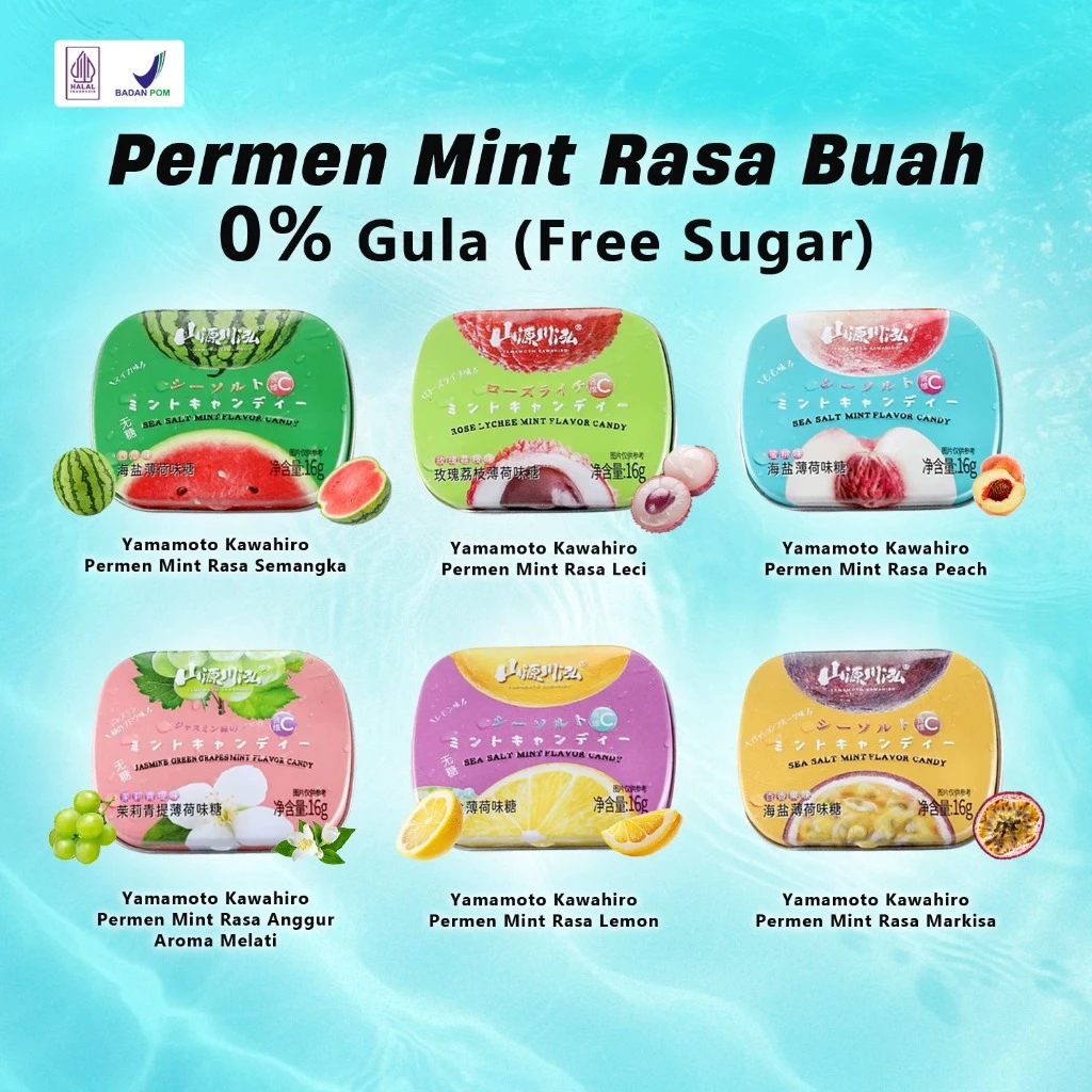 Permen Mint Bebas Gula Halal BPOM Sugar Free Banyak Pilihan Rasa Permen Import Penyegar Nafas Segar
